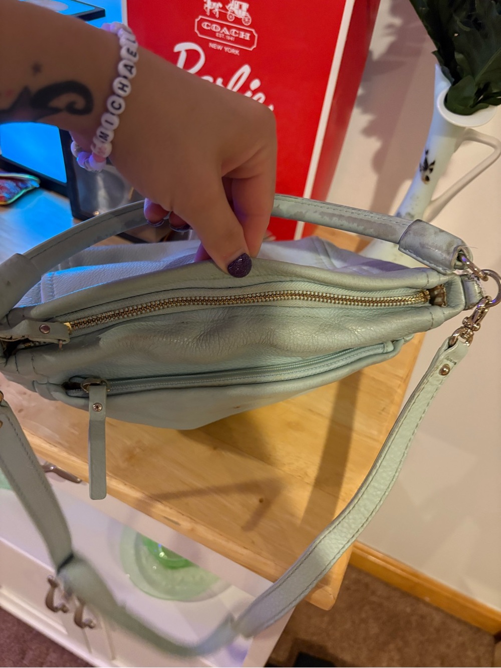 kate spade Light blue Pebbled Leather Shoulder Bag - Picture 11 of 12